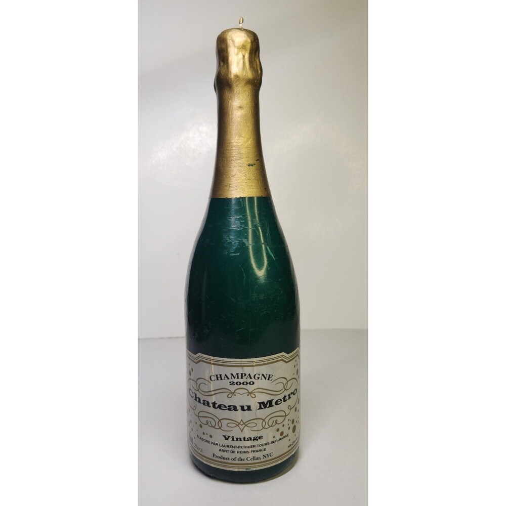 Champagne Bottle Candle Chateau Metro Vintage 12" Vintage Y2K The Cellar NYC
